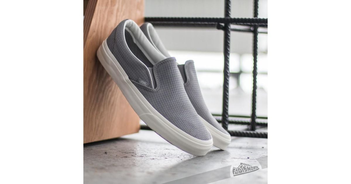 grey vans slip ons