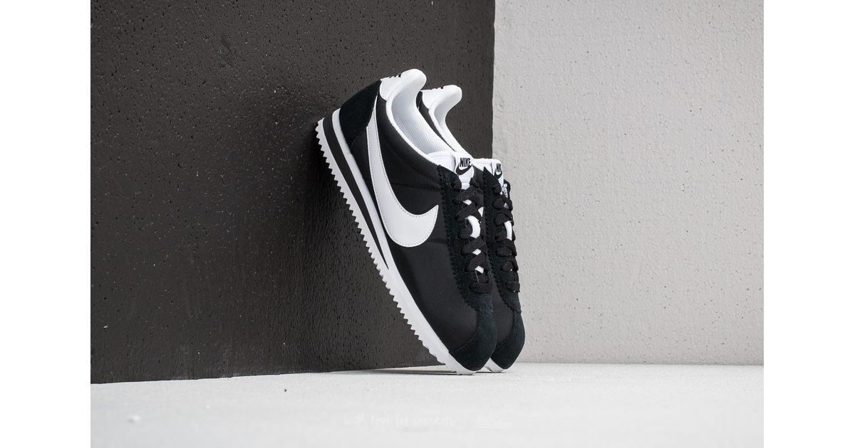 nike cortez black white nylon