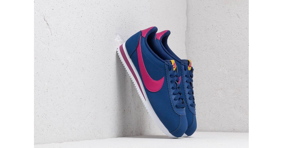 nike cortez leather blue