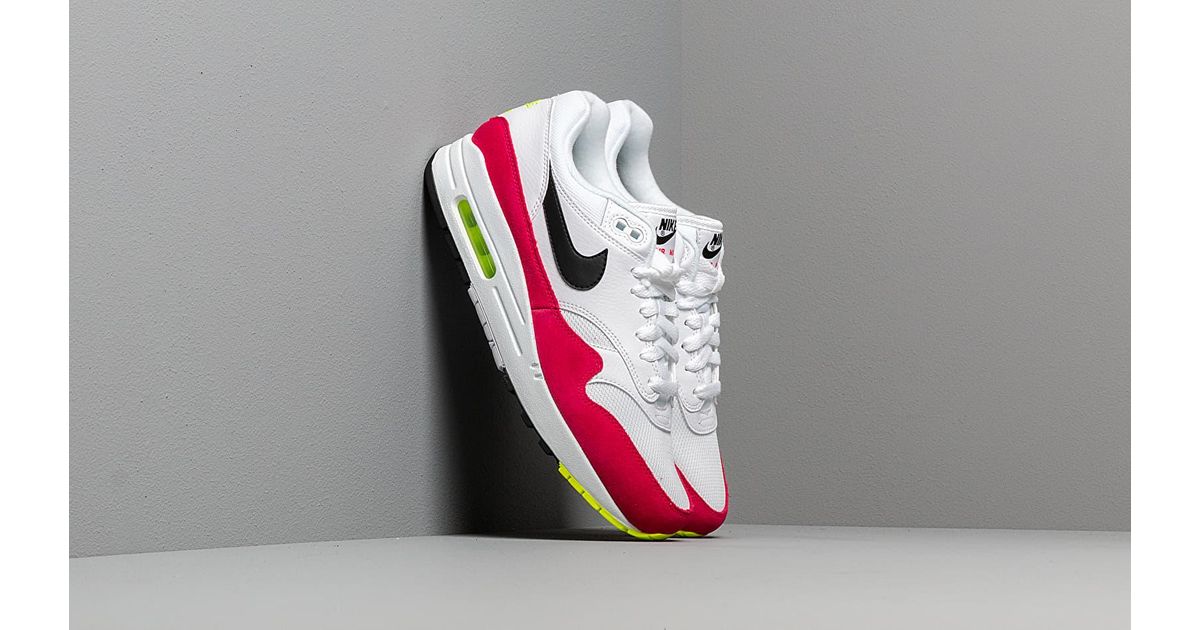 Air Max 1 White/ Black-Volt-Rush Pink Nike pour homme | Lyst