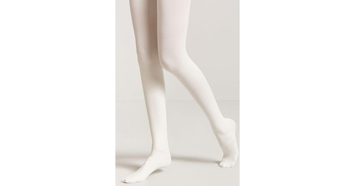 Synthetic Ribbed Opaque Tights 