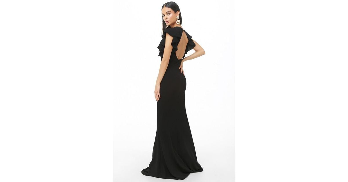 black ruffle dress forever 21