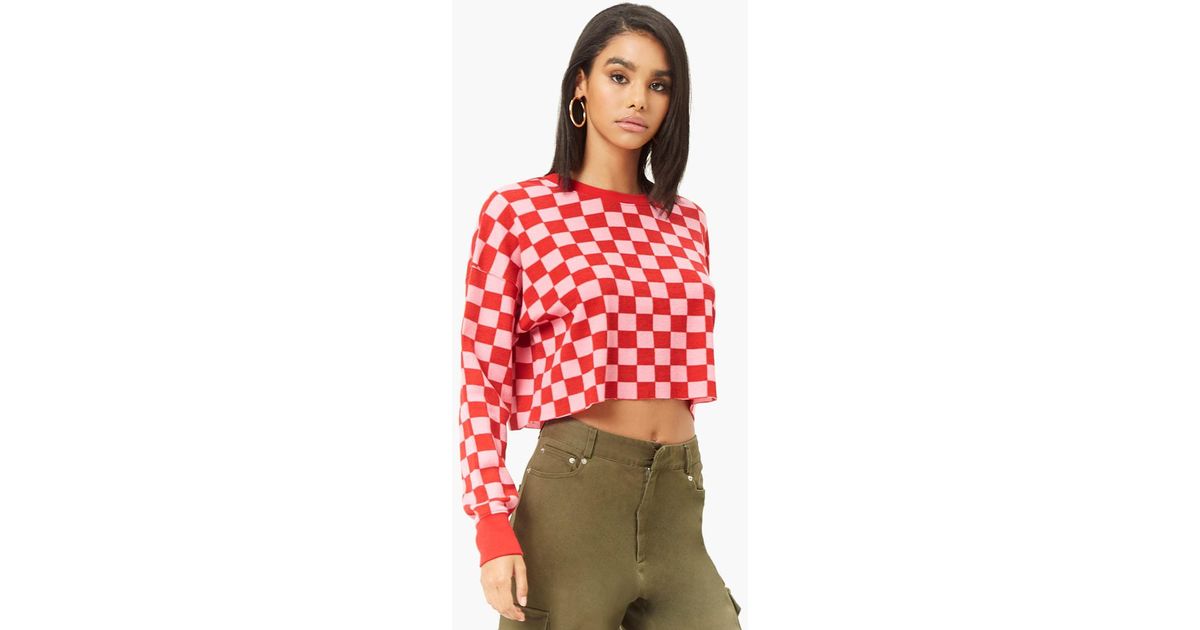 checkered crop top forever 21