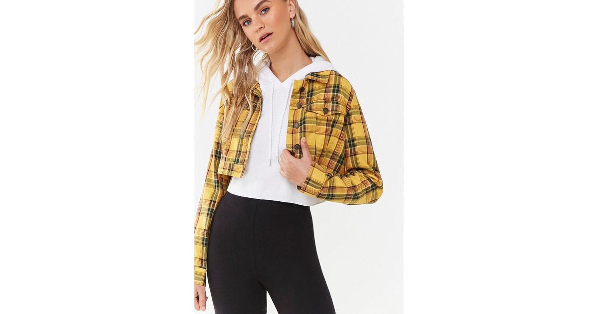 yellow plaid jacket womens