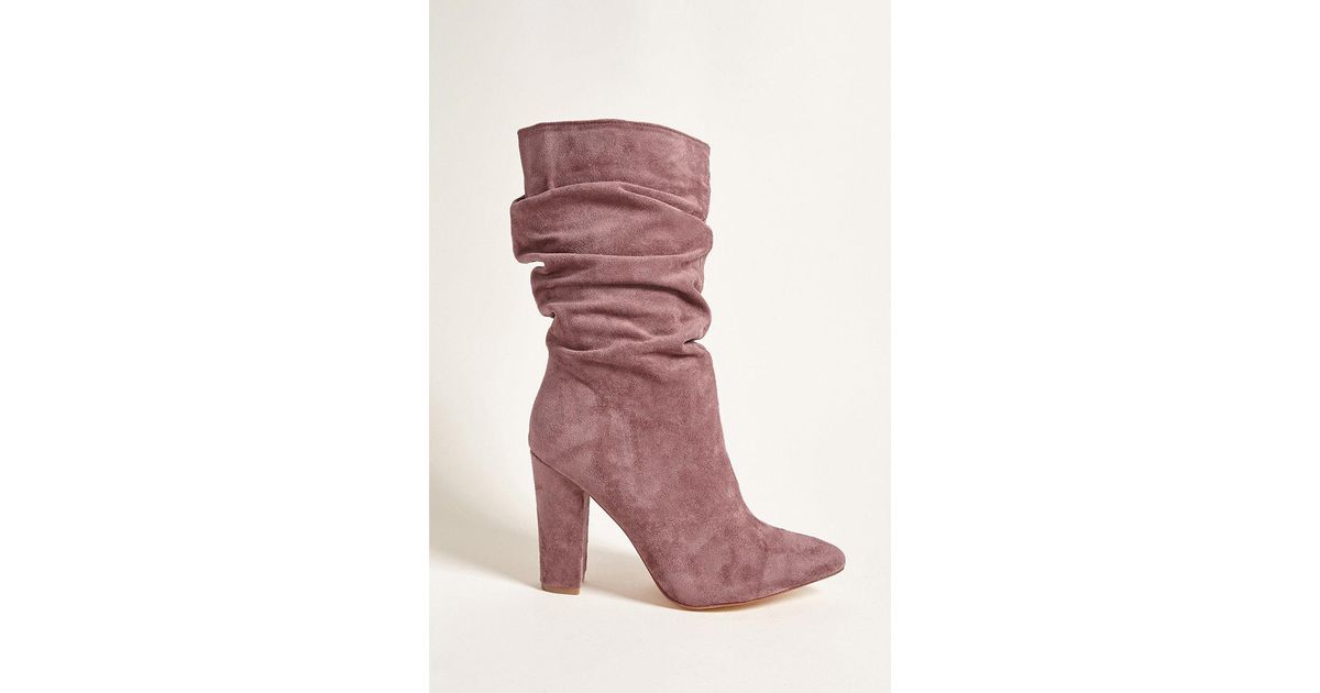 Forever 21 Faux Suede Mid-calf Boots in 