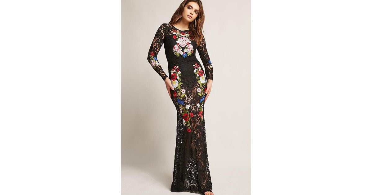 forever 21 sheer embroidered maxi dress