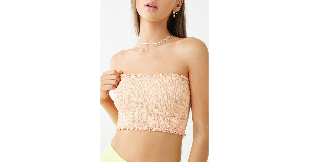 smocked tube top forever 21