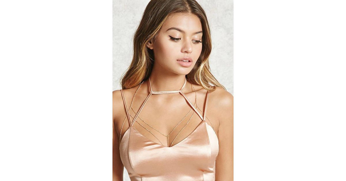 Forever 21 Draped Bralette Body Chain In Gold Metallic Lyst