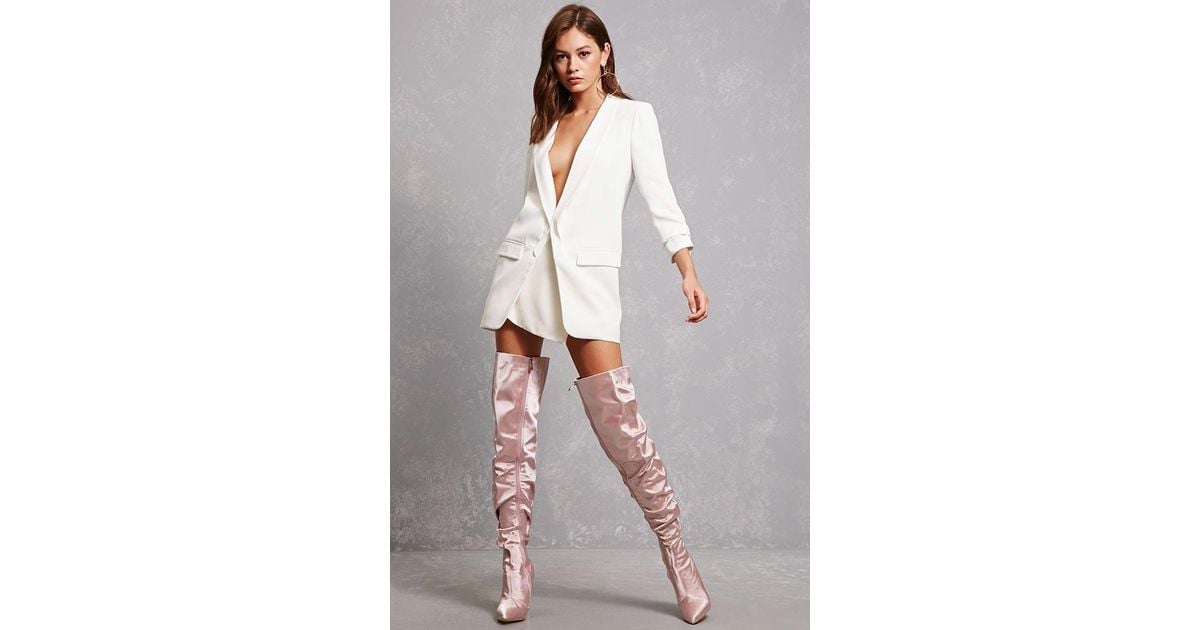 Forever 21 Satin Over-the-knee Boots 