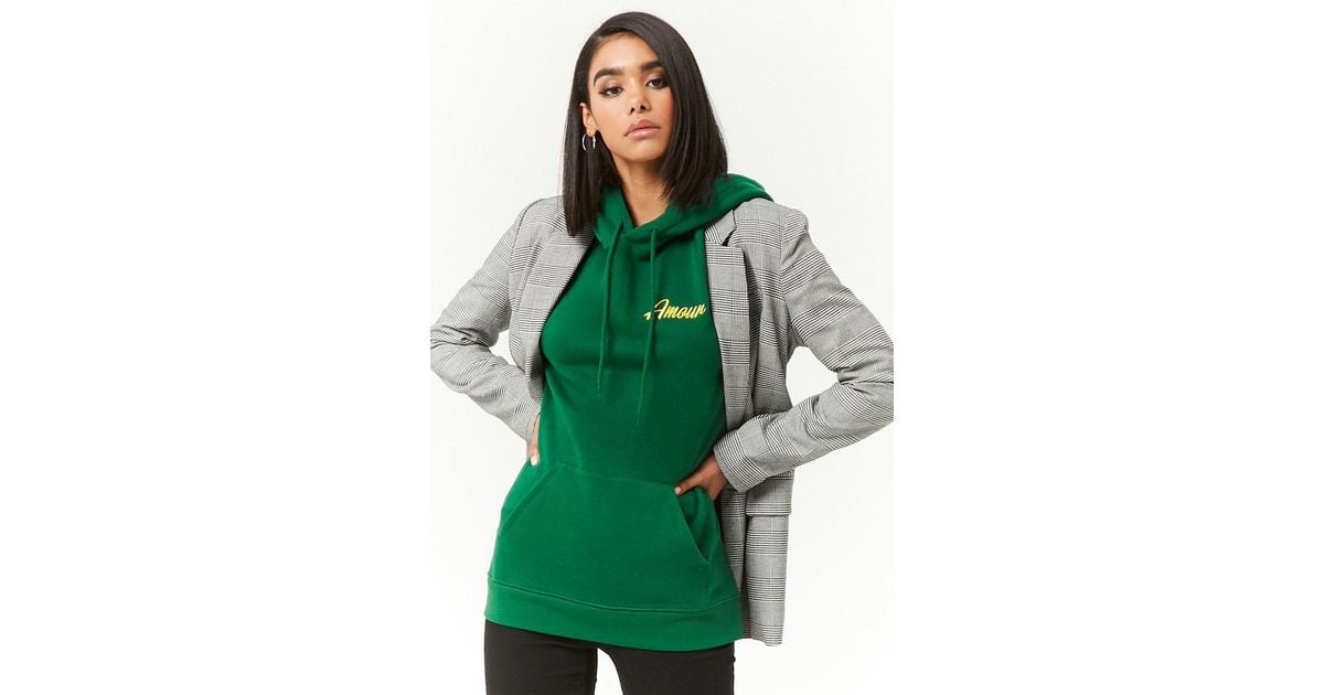 forever 21 green hoodie