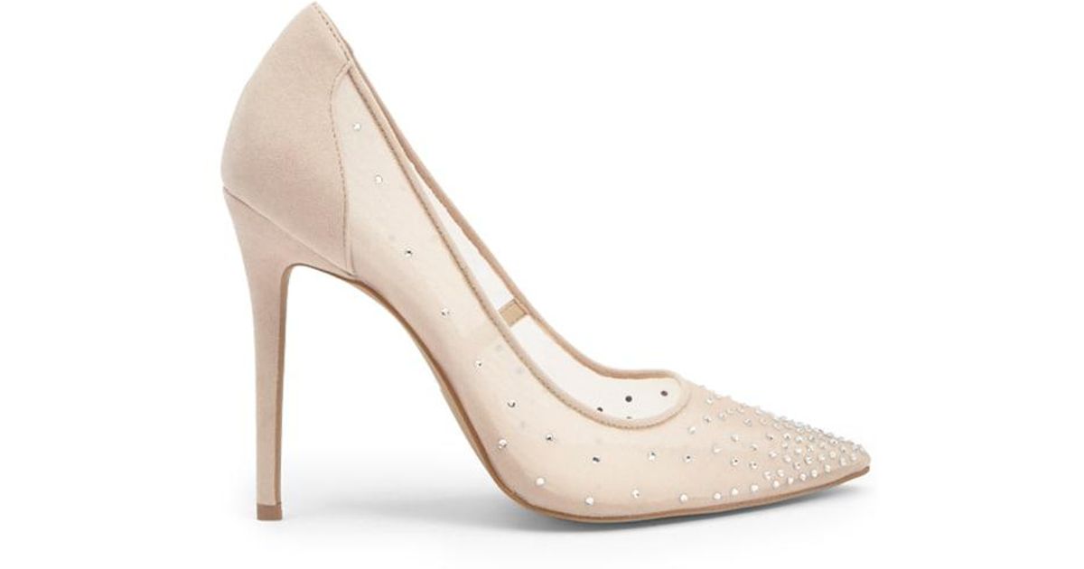 nude mesh pumps