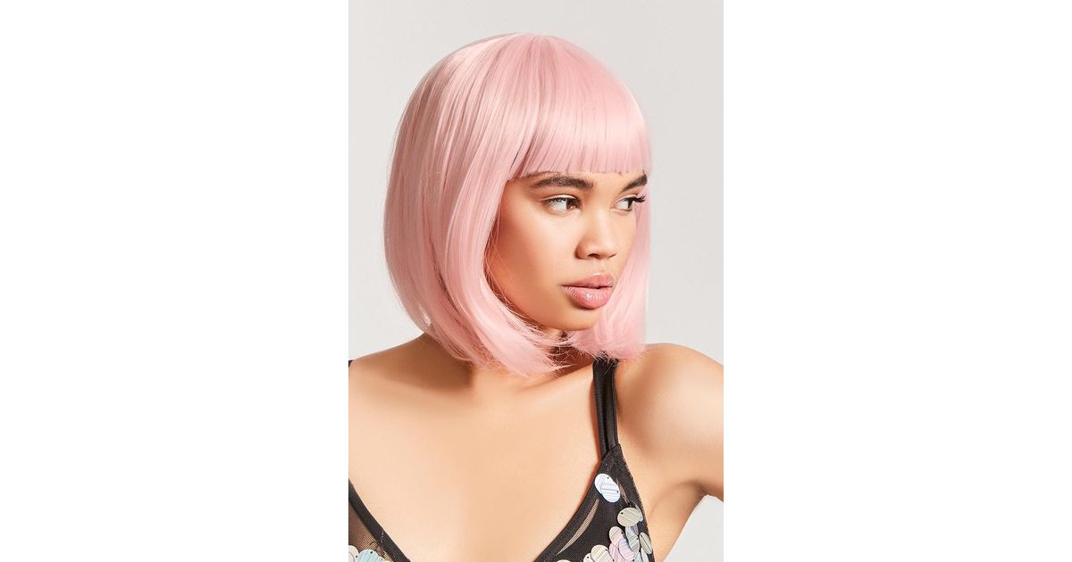 Forever 21 Synthetic Straight Bob Wig In Dusty Pink Pink Lyst