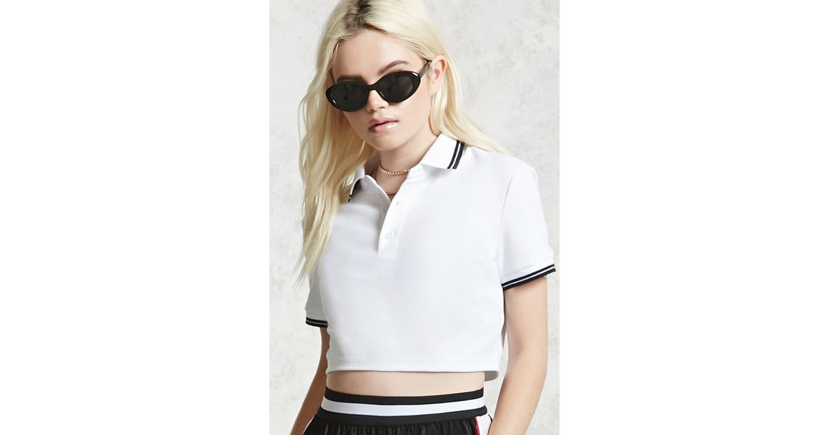 Forever 21 Cotton Cropped Polo Shirt in 