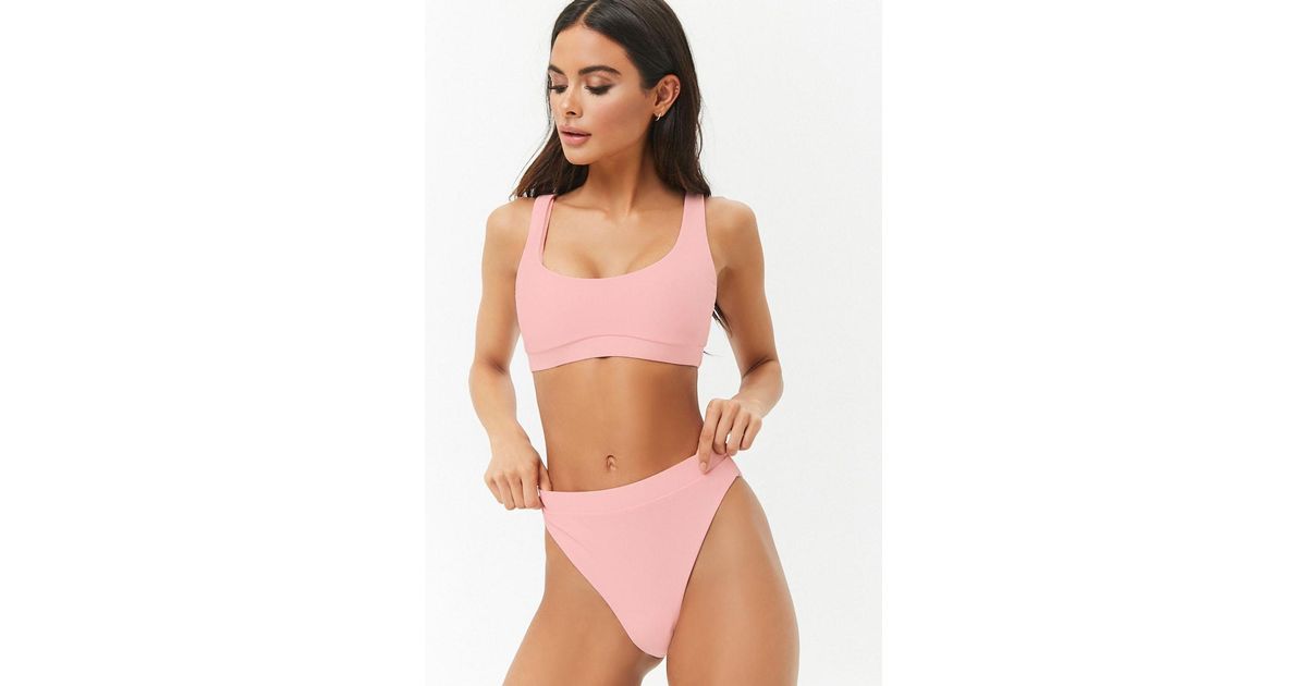 light pink high waisted bikini bottoms