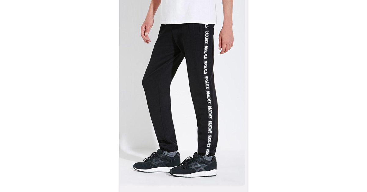 Forever 21 Cotton Rascals Band Sweatpants in Black/White (Black) for Men -  Lyst