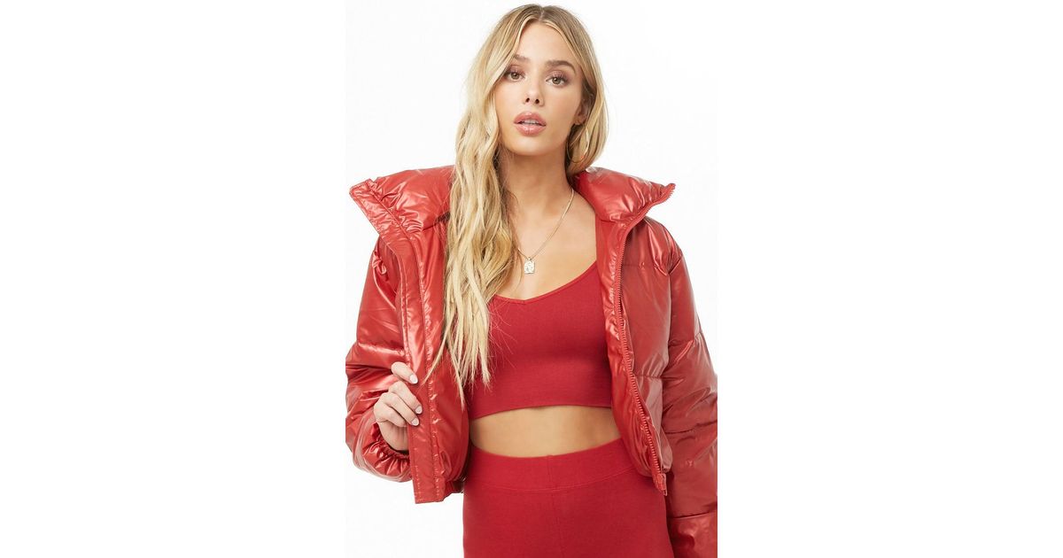 forever 21 cropped puffer jacket