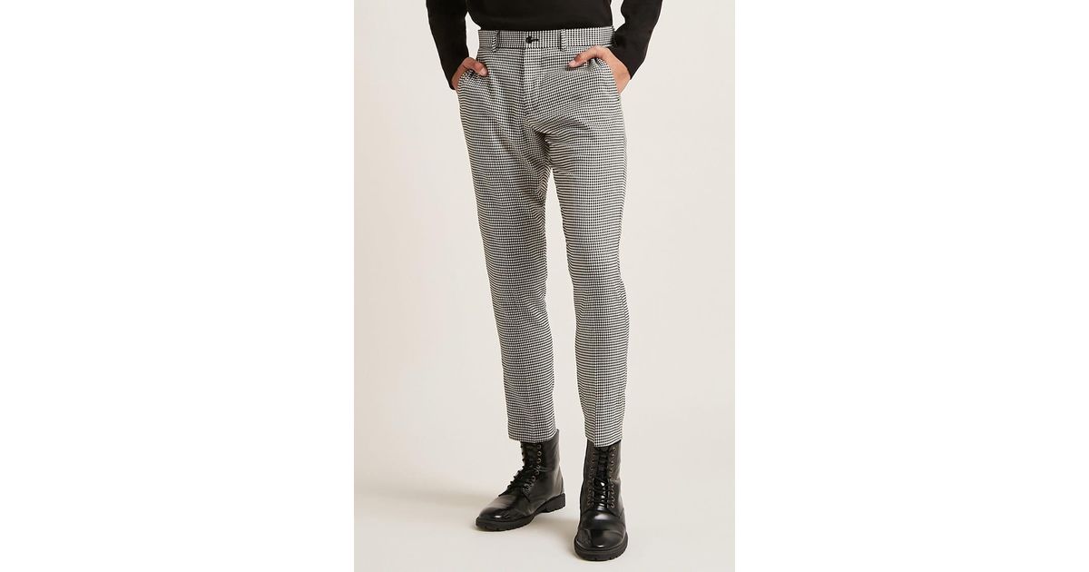 Synthetic Slim-fit Houndstooth Pants 