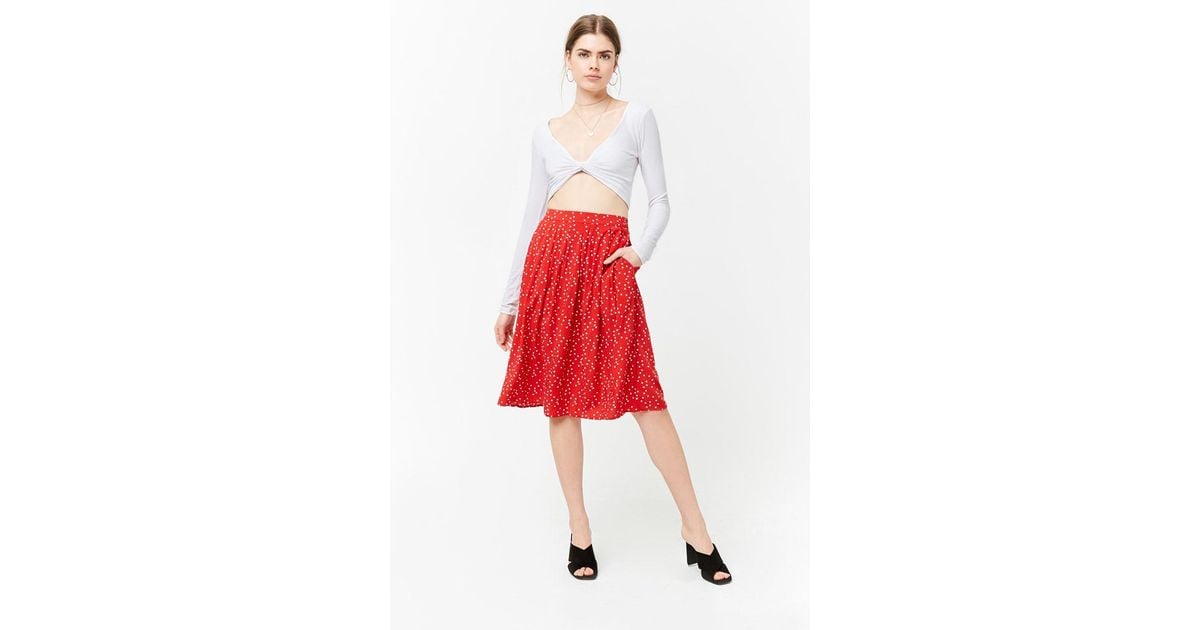 red polka dot skirt forever 21