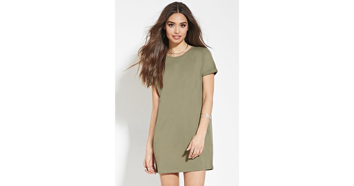 Forever 21 Green Cotton T shirt Dress Forever 21 Green Cotton T shirt Dress
