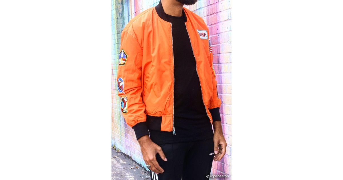 nasa orange bomber jacket