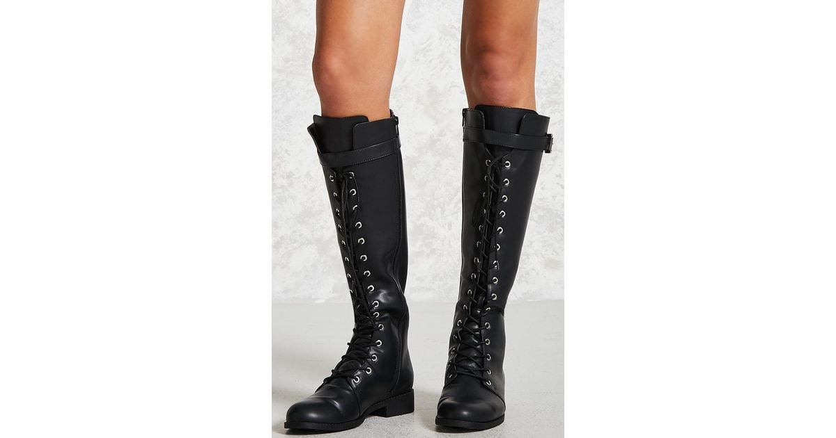 black knee high heel boots forever 21