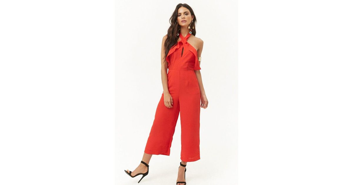 forever 21 jumpsuit red