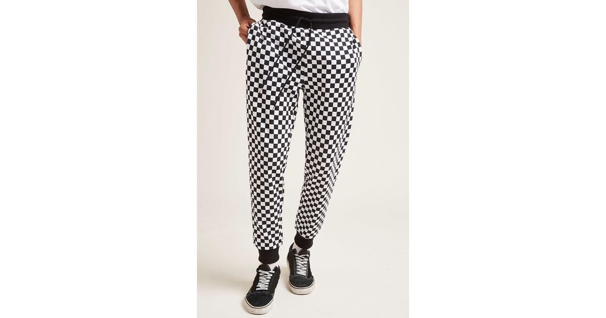 black and white checkered joggers