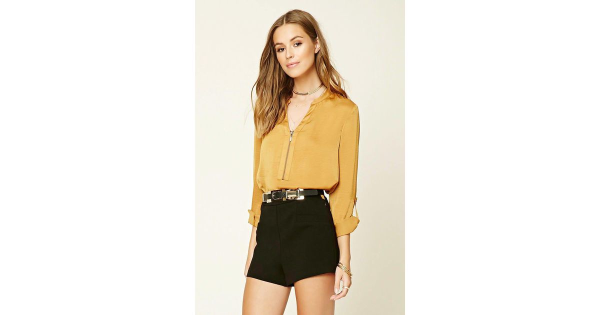 mustard satin blouse