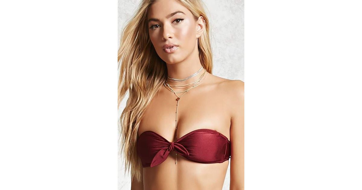 maroon bandeau bikini