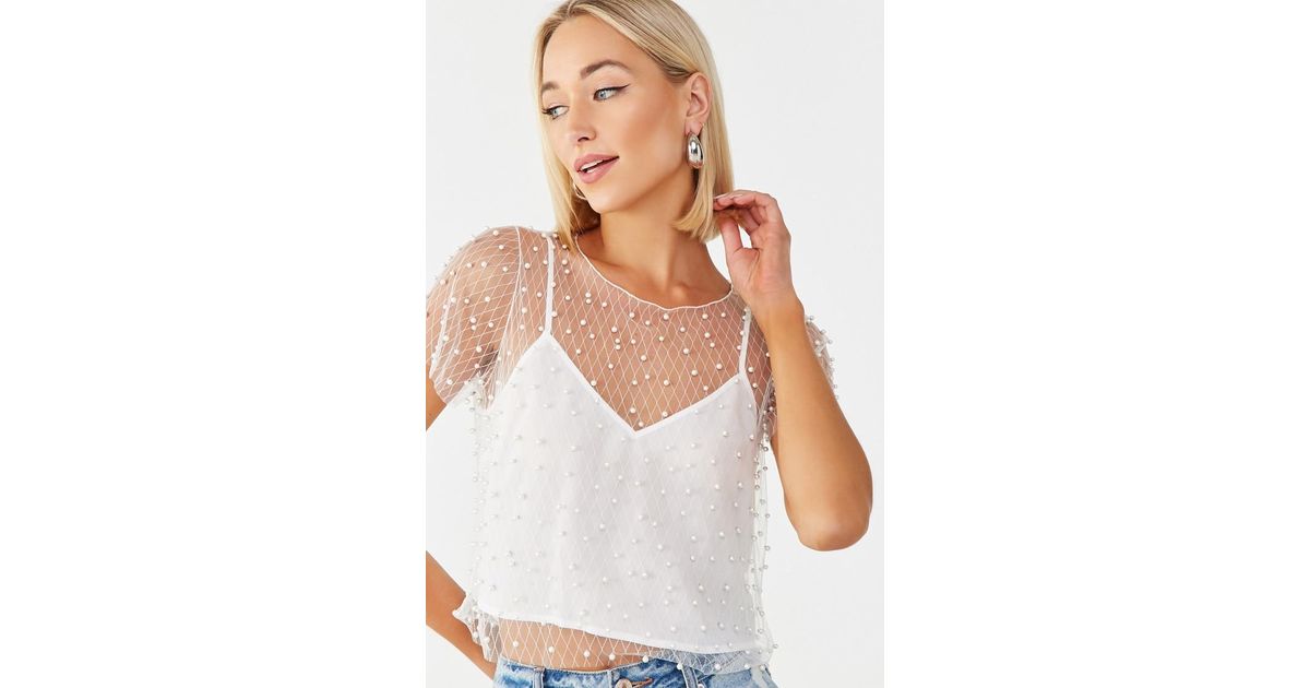 pearl sheer top