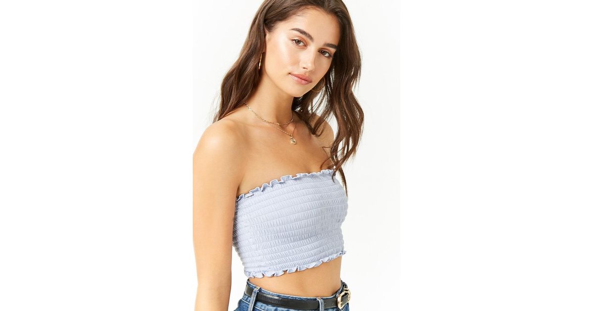 smocked tube top forever 21