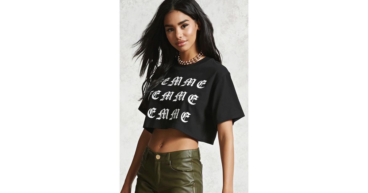 forever 21 cropped t shirt