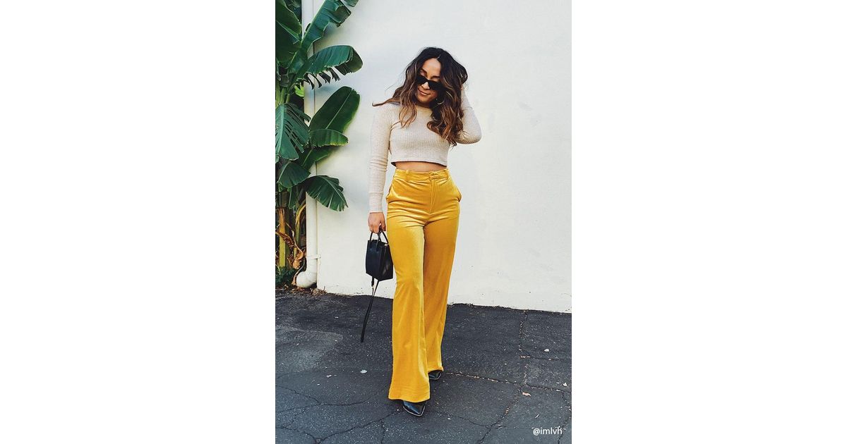 Forever 21 Velvet Wide-leg Pants 