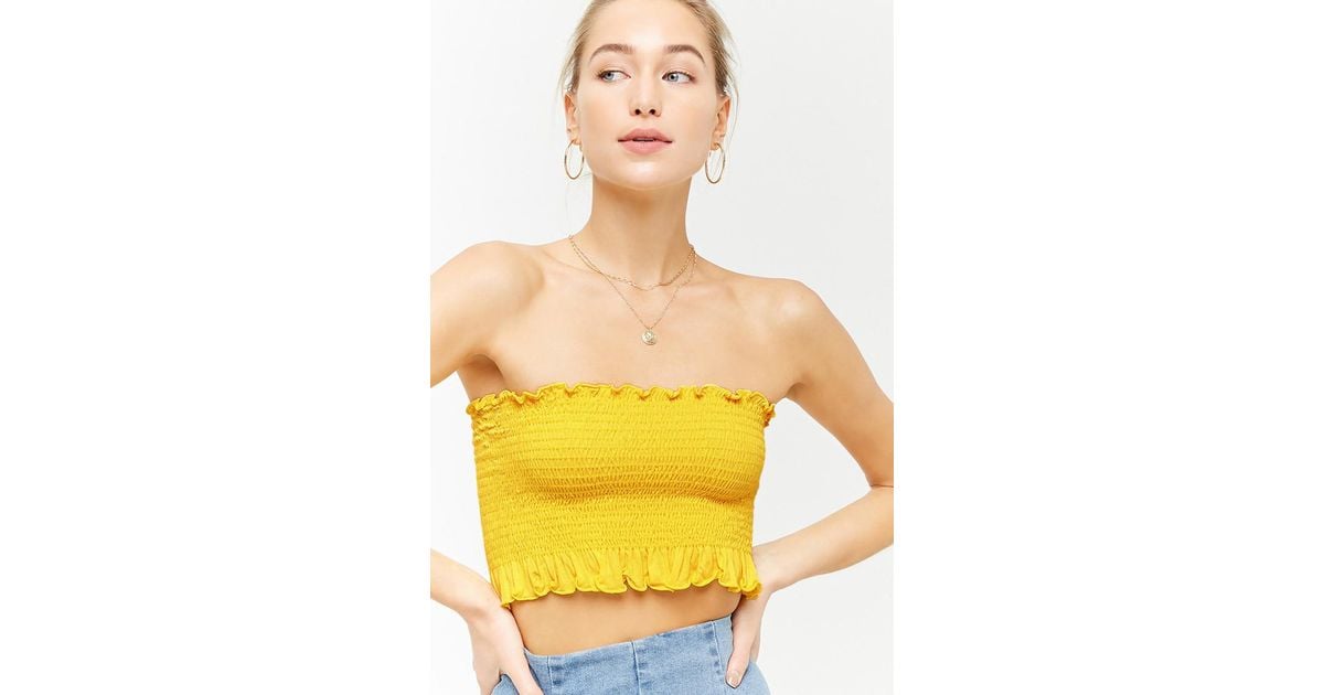 smocked yellow top
