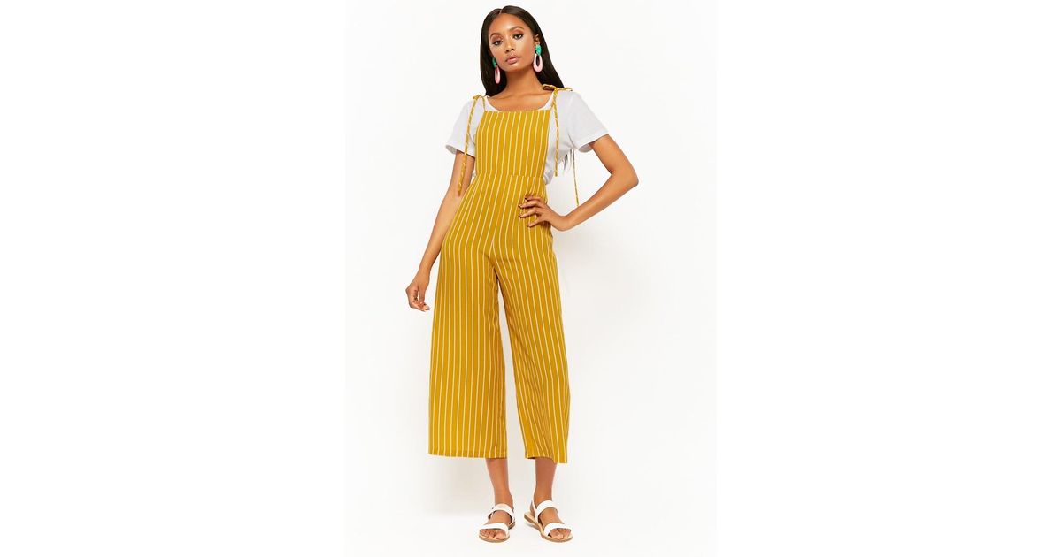 yellow striped overalls