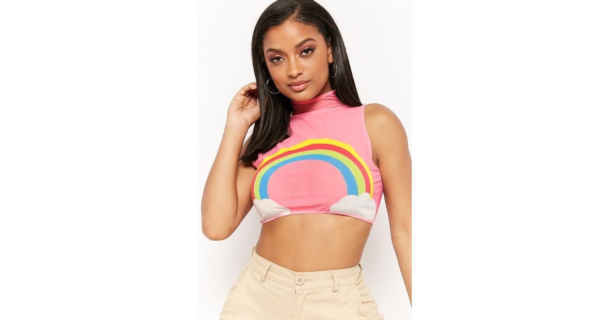 pink sheer crop top
