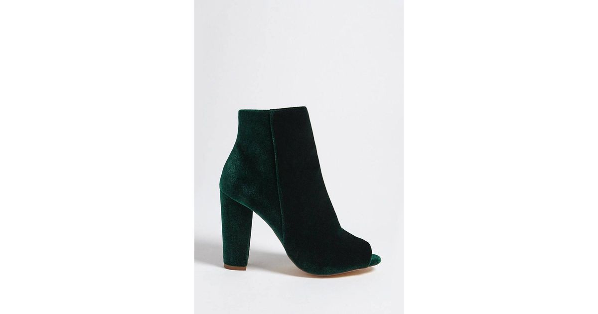 olive open toe booties