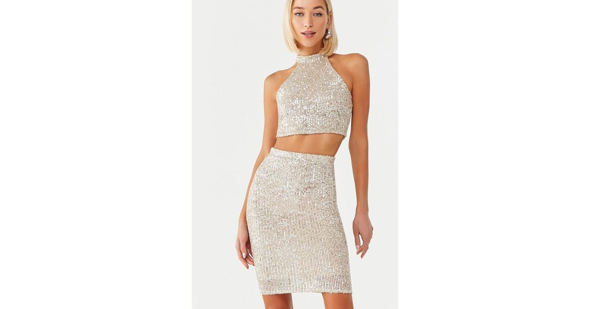 silver sequin top forever 21