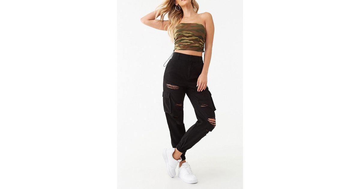 forever 21 distressed cargo joggers