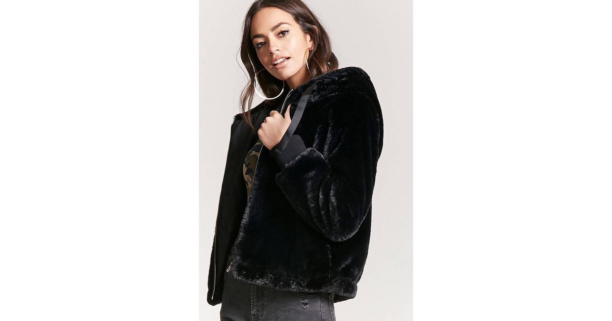 faux fur zip up jacket