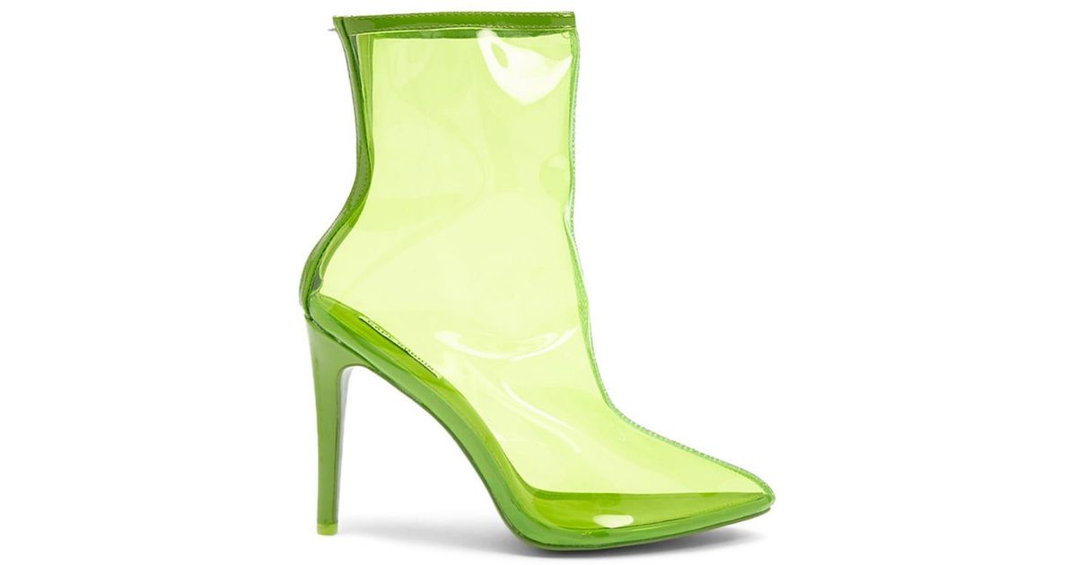 clear pointed toe booties
