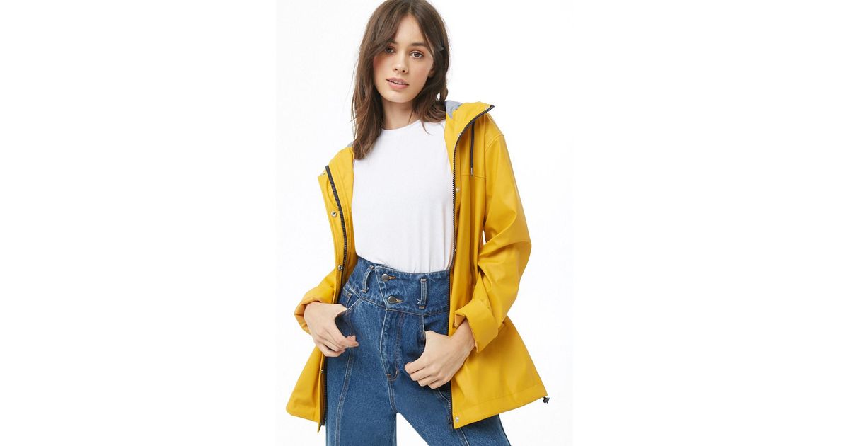 mustard hooded jacket