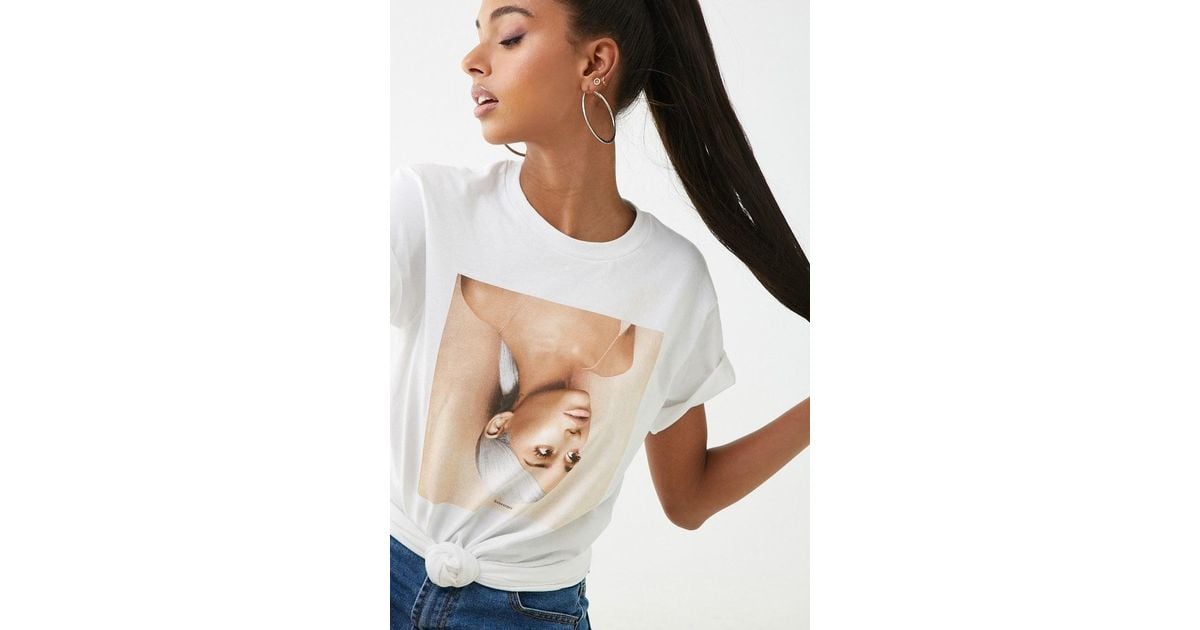 Forever 21 White Ariana Grande Graphic Tee