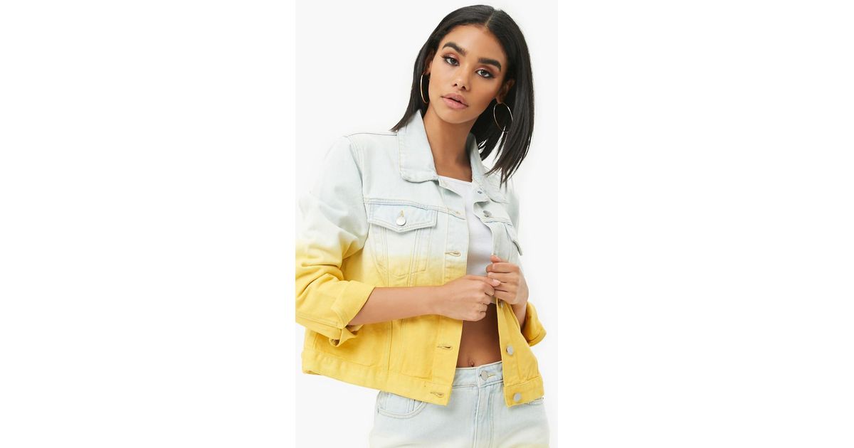 forever 21 yellow denim jacket