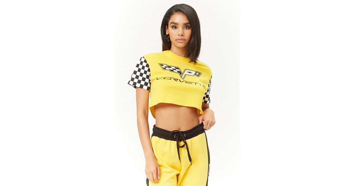 yellow checkered cropped hoodie
