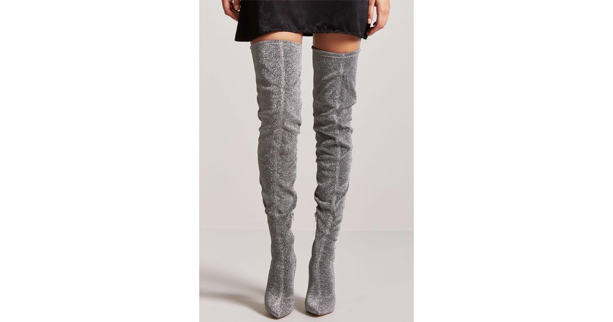 metallic high boots