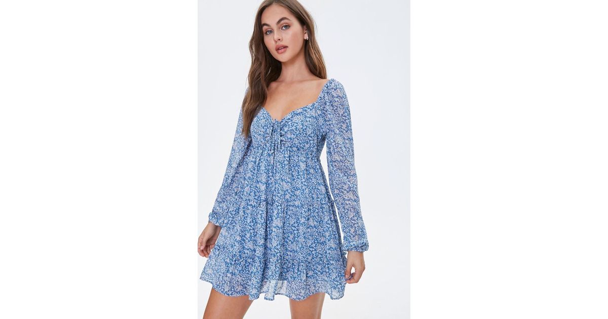 floral chiffon peasant sleeve dress