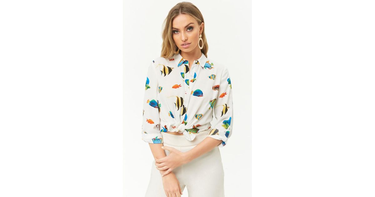fish print shirt womens
