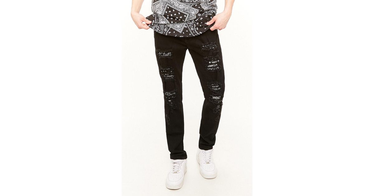 distressed bandana jeans