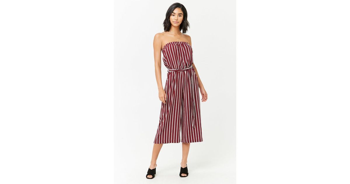 striped capri jumpsuit